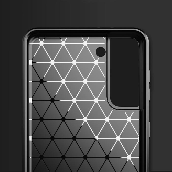 Hurtel - Carbon Flexible TPU skal till Samsung Galaxy S21 Plus 5G - Blå