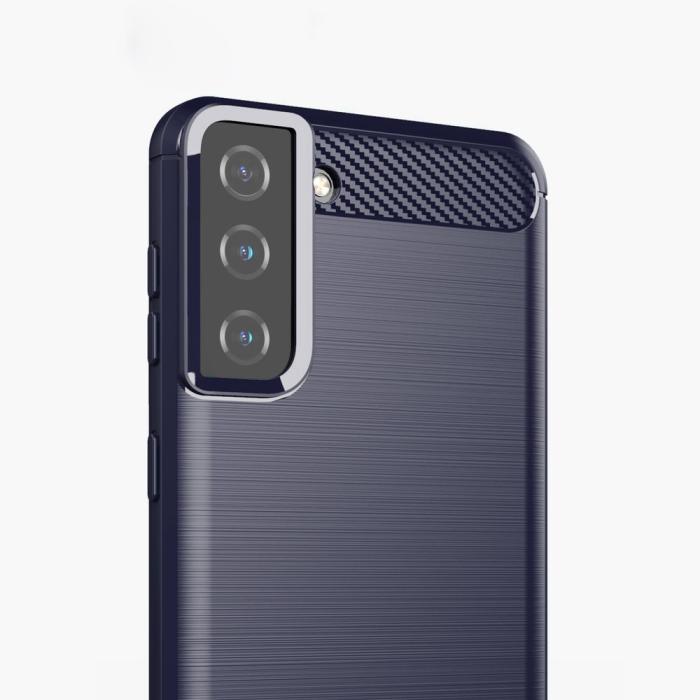 Hurtel - Carbon Flexible TPU skal till Samsung Galaxy S21 Plus 5G - Blå