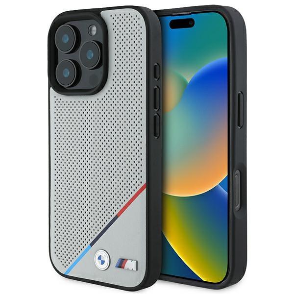 BMW iPhone 16 Pro Mobilskal MagSafe Perforated Tricolor - Grå | 2353 | AlltMobil