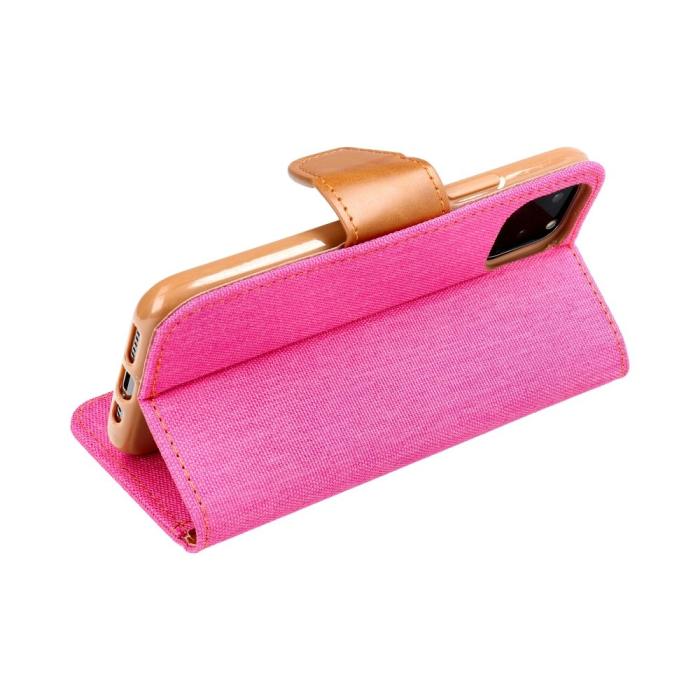 UTGATT1 - iPhone 14 Pro Max Plånboksfodral Canvas Nylon Rosa
