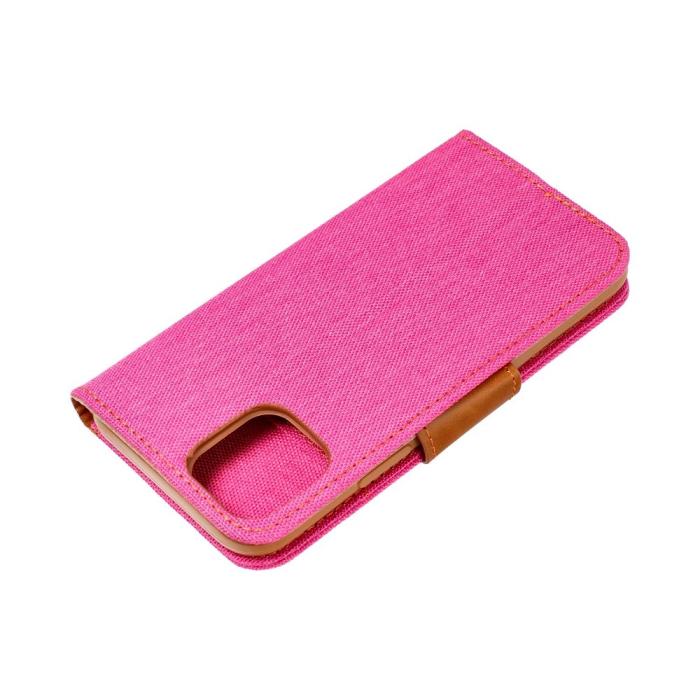 UTGATT1 - iPhone 14 Pro Max Plånboksfodral Canvas Nylon Rosa
