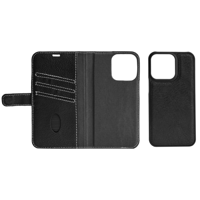 UTGATT1 - Essentials iPhone 13 Pro Max Plånboksfodral Äkta Läder Detachable
