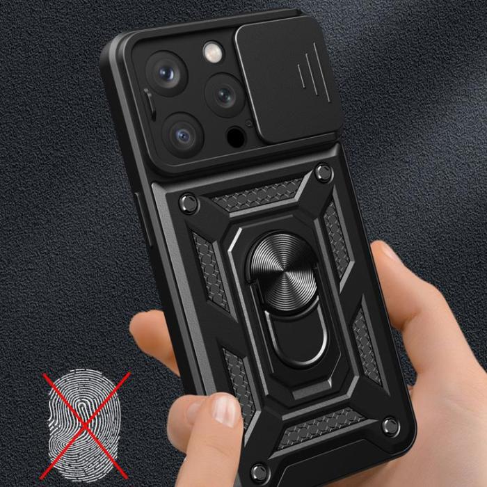 OEM - iPhone 15 Pro Mobilskal Camshield Hybrid Armor - Rosa