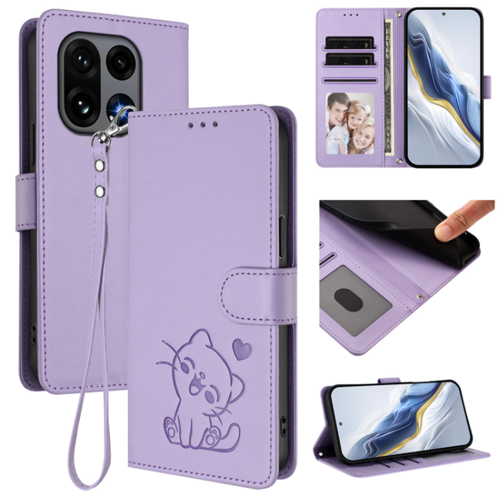 A-One Brand - OnePlus 15 Konstläder Plånboksfodral Love Cat Pattern Imprint
