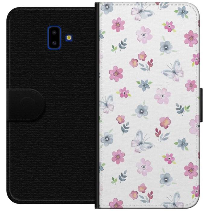 iSecrets - Plånboksfodral till Samsung Galaxy J6+ med Blommor och fjärillar