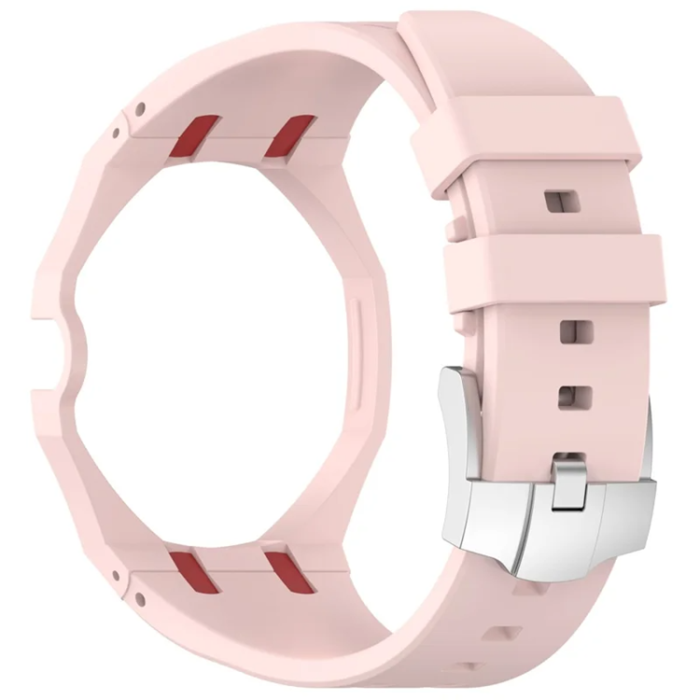 A-One Brand - Swatch Royal Pop Silikonarmband med Integrerat Skyddsskal - Rosa/Röd