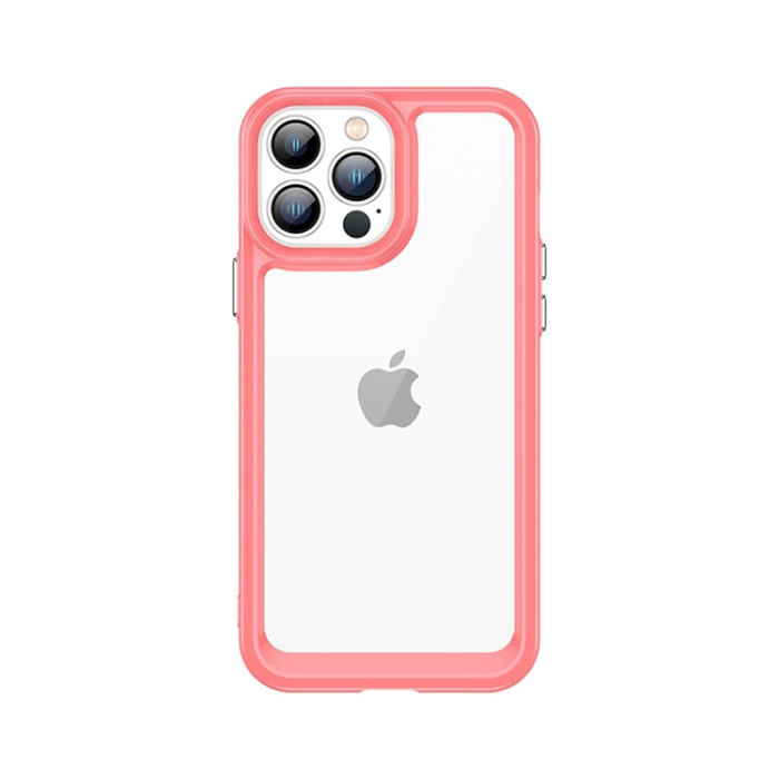 OEM - iPhone 12 Pro Max Mobilskal Outer Space Gel Frame - Röd