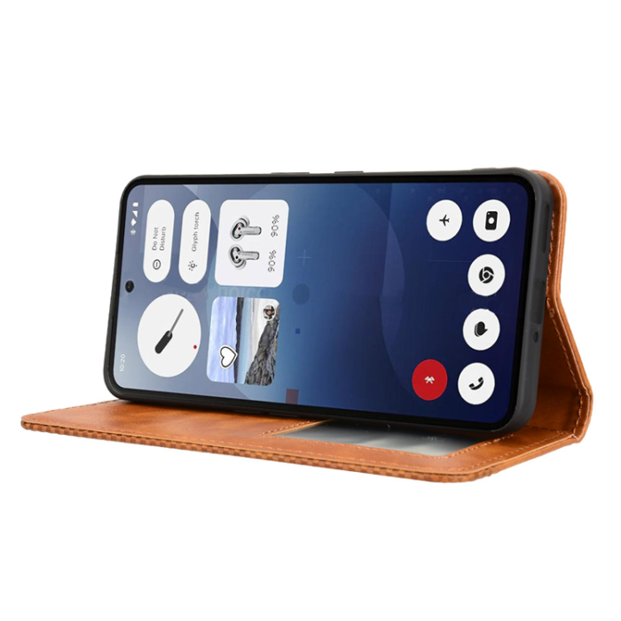A-One Brand - Nothing Phone (3a) Plånboksfodral Retro Kickstand - Brun