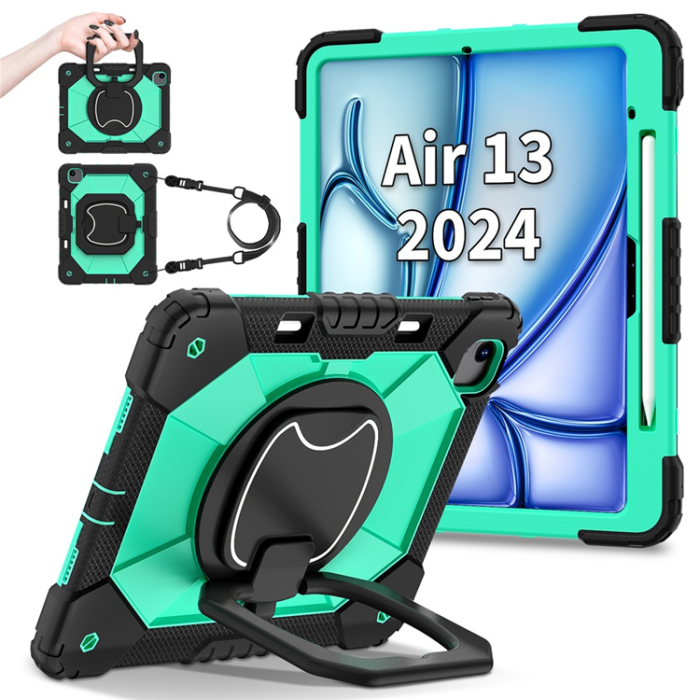 A-One Brand - iPad Air 13(2025/2024) Skal Kickstand - Svart/Mintgrön
