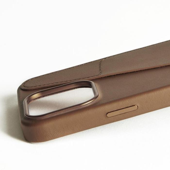 Mujjo - Mujjo iPhone 16 Pro Max Mobilskal MagSafe Korthållare - Tan