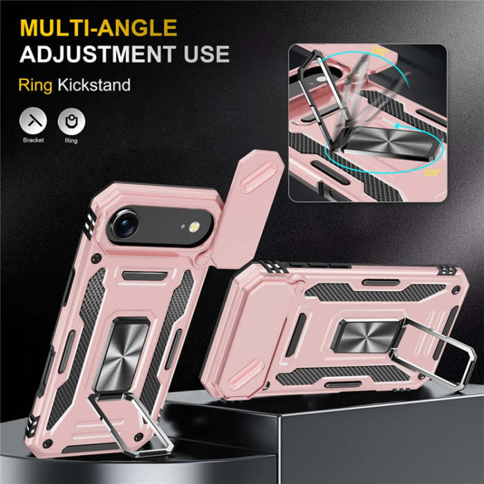 A-One Brand - iPhone 17 Air Mobilskal Kickstand Lens Lid - Roséguld