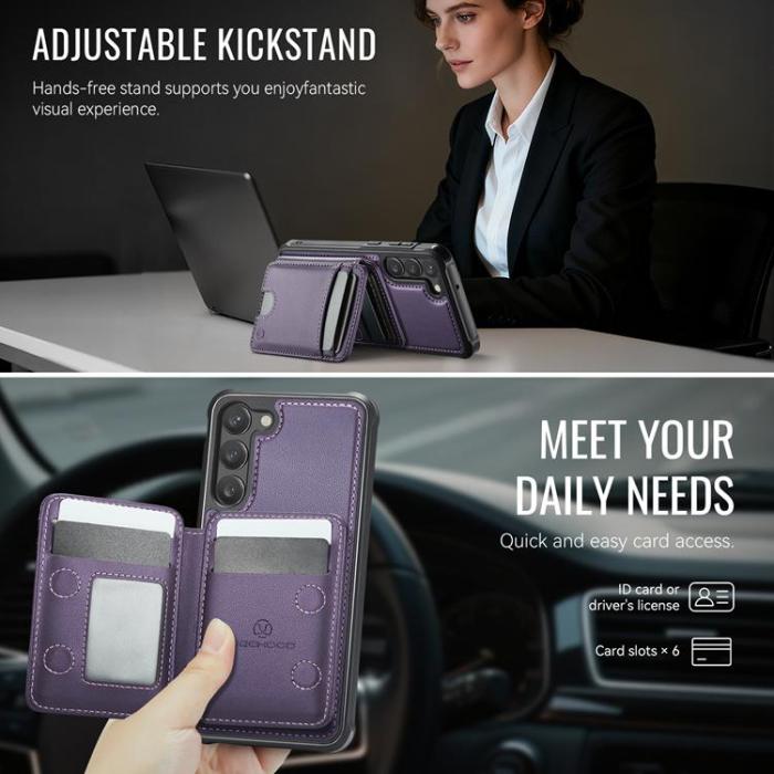 OEM - JEEHOOD Samsung Galaxy S23+ Fodral KonstLäder - Lila