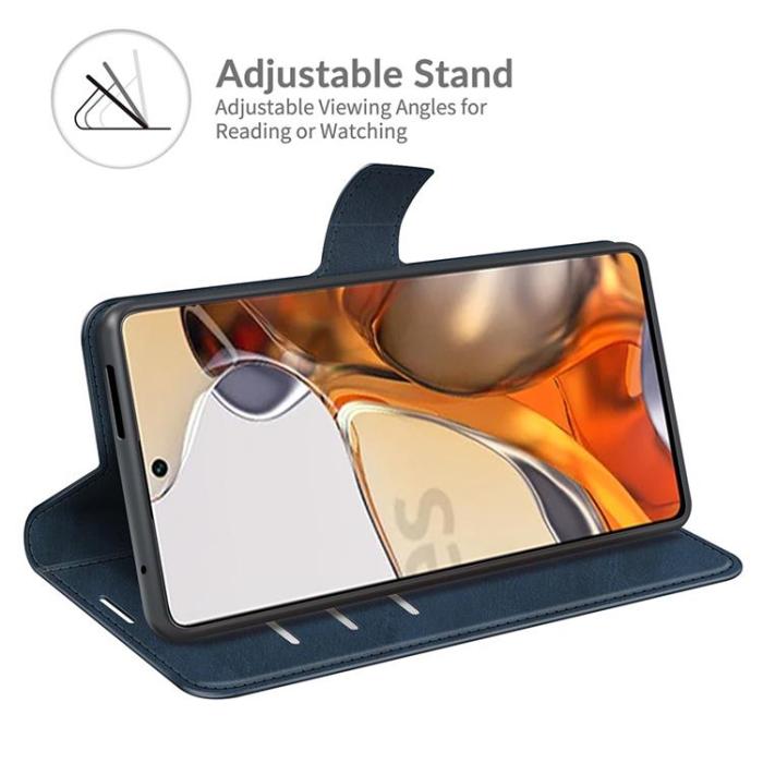 OEM - Folio Flip Läder Fodral Xiaomi 11T / 11T Pro - Blå