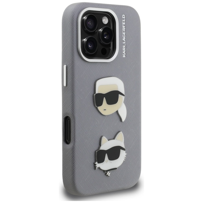 KARL LAGERFELD - Karl Lagerfeld Mobilskal För iPhone 16 Pro FW Grained Karl & Choupette