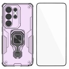 WANLONFENG - WANLONFENG Mobilskal till Samsung Galaxy S26 Ultra Plast Kickstand - Lila