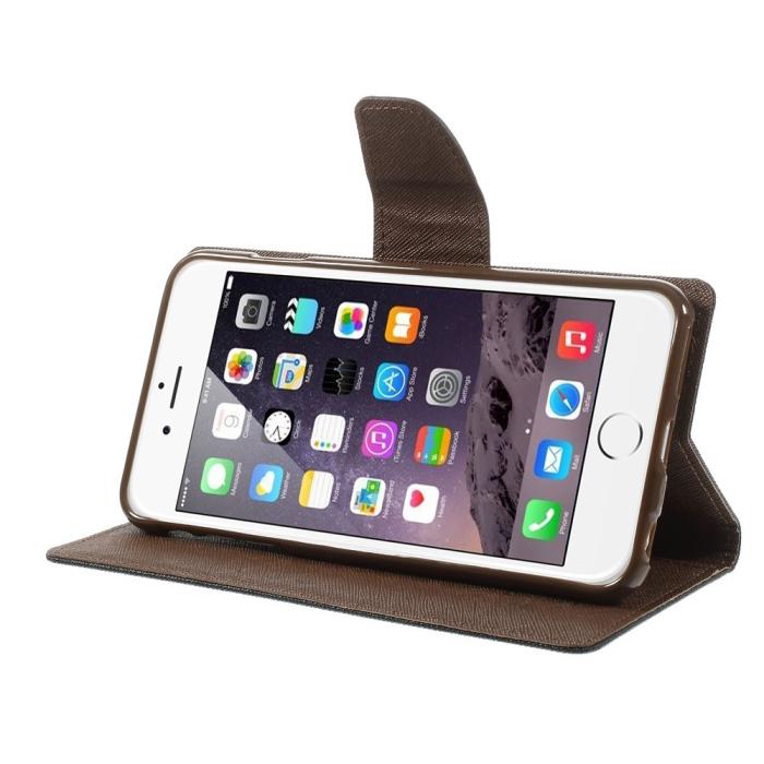 Mercury - Mercury Fancy Diary Plånboksfodral till Apple iPhone 6(S) Plus - Svart/Brun