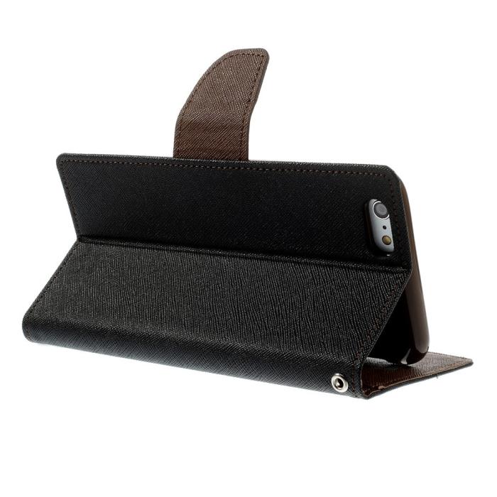 Mercury - Mercury Fancy Diary Plånboksfodral till Apple iPhone 6(S) Plus - Svart/Brun