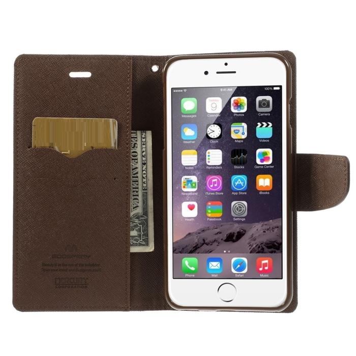Mercury - Mercury Fancy Diary Plånboksfodral till Apple iPhone 6(S) Plus - Svart/Brun
