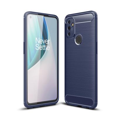 Carbon Fiber Mobilskal till Oneplus Nord N100 - Blå