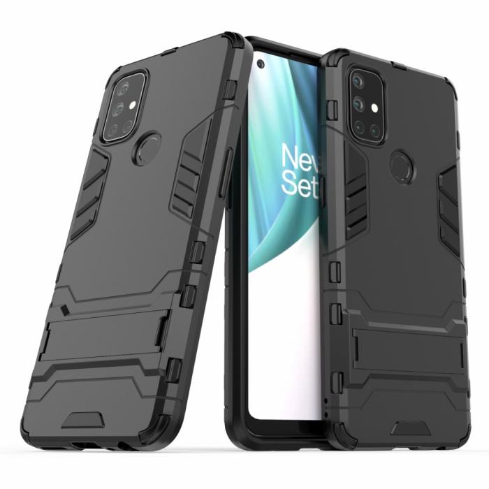 OEM - Kick-Stand Mobilskal till Oneplus Nord N10 5G - Svart