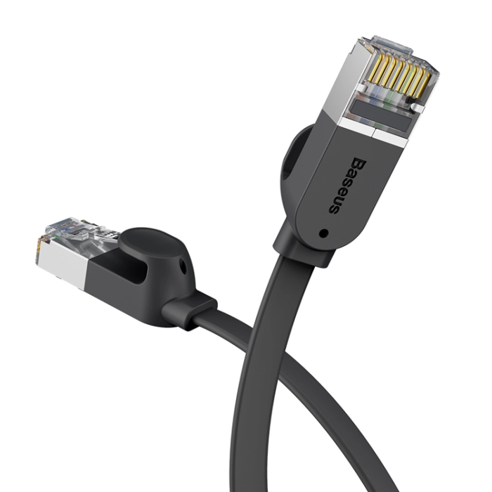 BASEUS - Baseus Cat6 RJ45 1m Flat Ethernet Nätverk Kabel - Svart