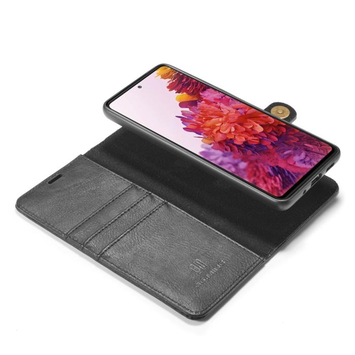 DG.MING - DG.MING Detachable Äkta Läder Plånboksfodral Samsung Galaxy S20 FE - Svart
