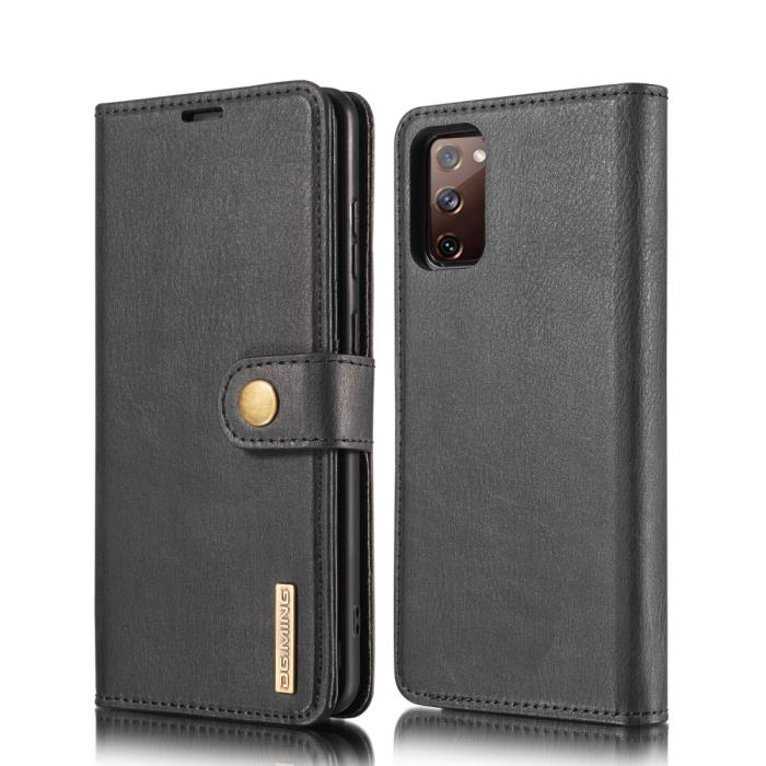DG.MING - DG.MING Detachable Äkta Läder Plånboksfodral Samsung Galaxy S20 FE - Svart
