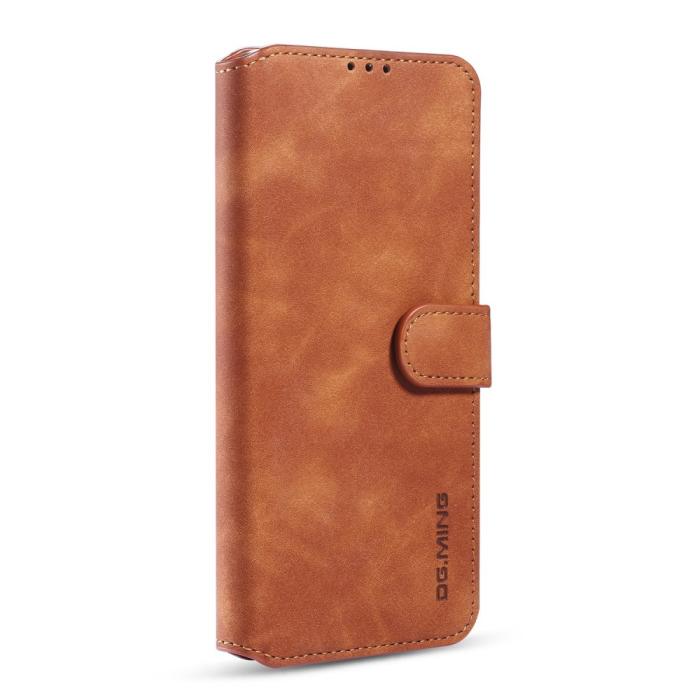 DG.MING - DG.MING Retro Läder Plånboksfodral Galaxy S20 FE - Brun
