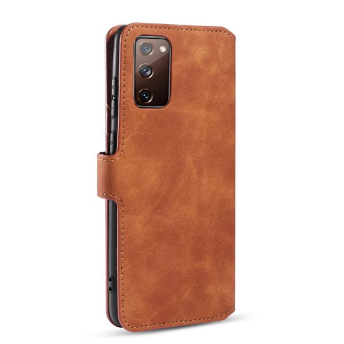 DG.MING - DG.MING Retro Läder Plånboksfodral Galaxy S20 FE - Brun