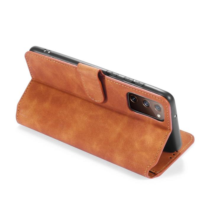 DG.MING - DG.MING Retro Läder Plånboksfodral Galaxy S20 FE - Brun