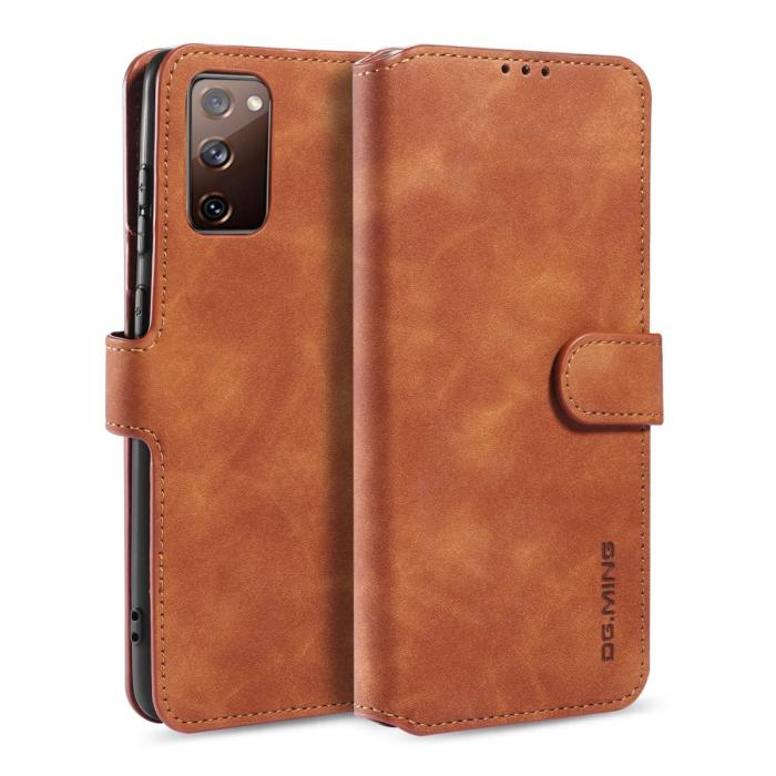 DG.MING - DG.MING Retro Läder Plånboksfodral Galaxy S20 FE - Brun