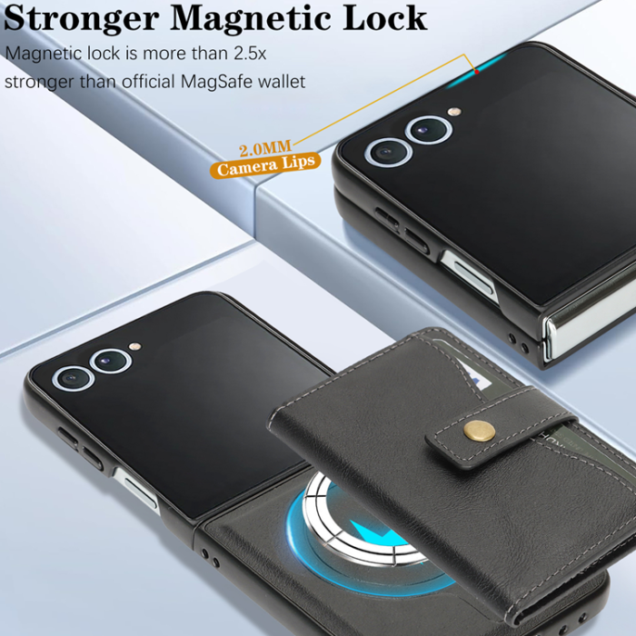 A-One Brand - Galaxy Z Flip 7 Mobilskal MagSafe Detachable Korthållare Kickstand