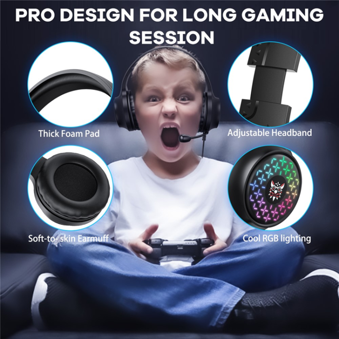 ONIKUMA - ONIKUMA Over-Ear Gaming Hörlurar med Mikrofon Trådbundna X7 Pro