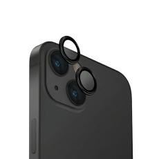 UNIQ - UNIQ iPhone 15/15 Plus Kameralinsskydd H&auml;rdat Glas Optix - Svart