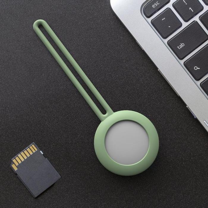 UTGATT1 - Silicone Flexible Keychain Loop Skal Apple Airtag - Grön