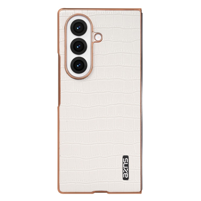 AZNS - AZNS Galaxy Z Fold 7 Mobilskal Crocodile Texture - Vit