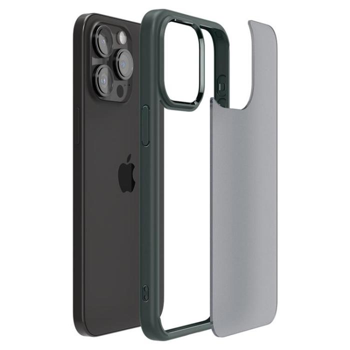 Spigen - Spigen iPhone 15 Pro Max Mobilskal Ultra Hybrid - Mörkgrön