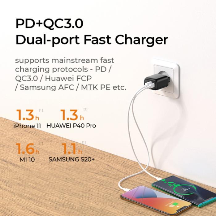 SiGN - SiGN Snabbladdare USB & USB-C, PD 3.5A, 20W - Vit