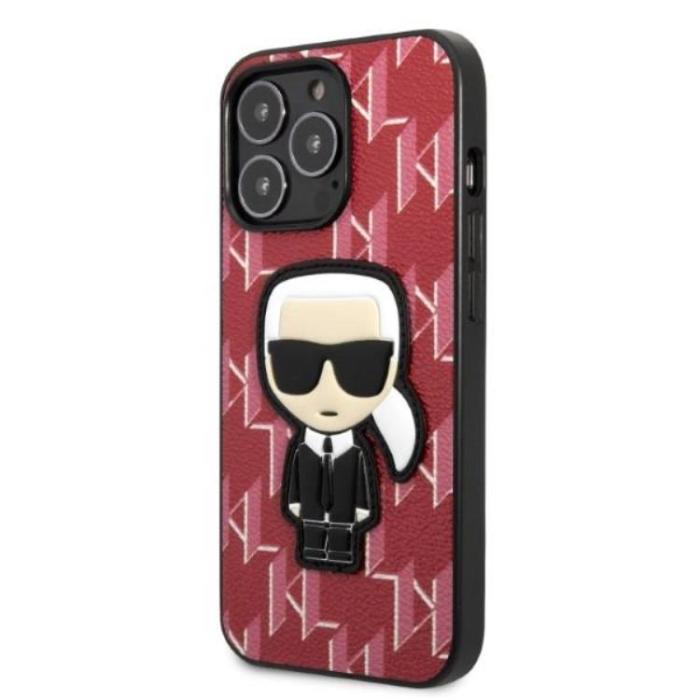 KARL LAGERFELD - Karl Lagerfeld iPhone 13 Pro Skal Monogram Ikonik Patch - Röd