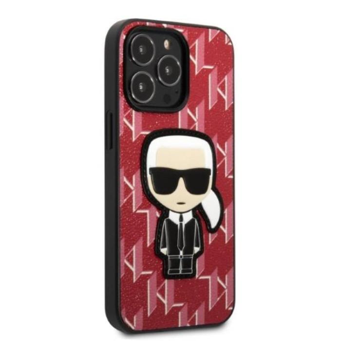 KARL LAGERFELD - Karl Lagerfeld iPhone 13 Pro Skal Monogram Ikonik Patch - Röd