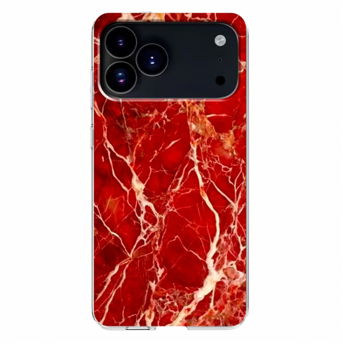 A-One Brand - iPhone 17 Pro Mobilskal Marble Pattern Printing Soft - Röd