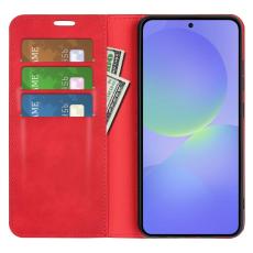 OEM - Samsung Galaxy A37 Pl&aring;nboksfodral Konstl&auml;der - R&ouml;d