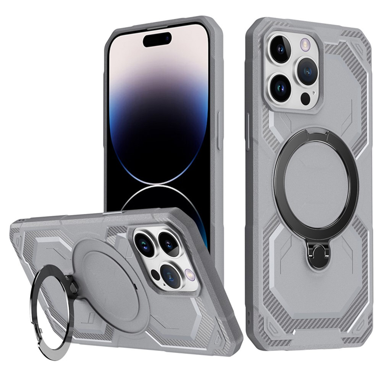 iPhone 14 Pro Mobilskal MagSafe Kickstand TPU + PC - Grå (Grå) | 2353 | AlltMobil