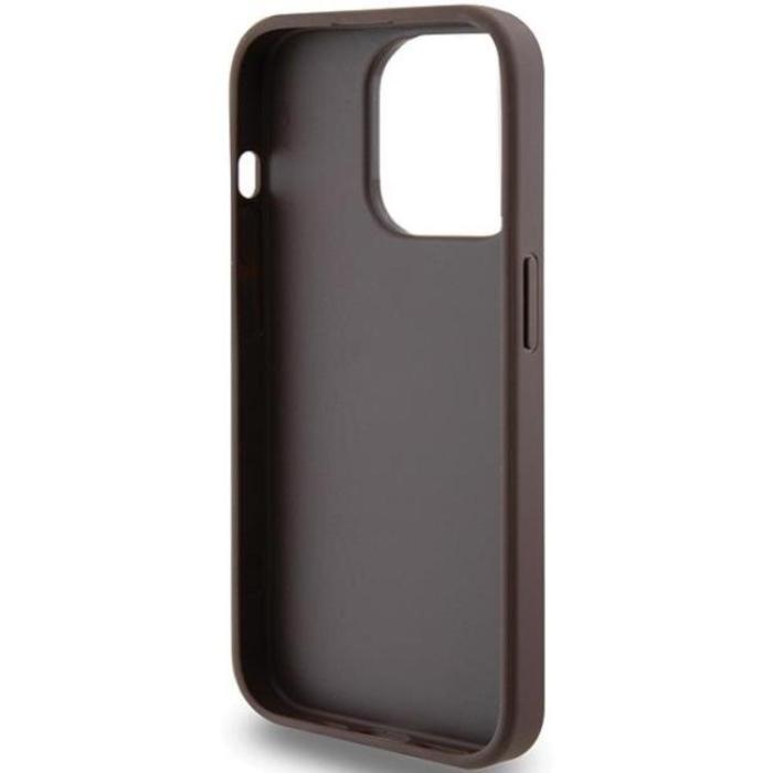 Guess - Guess iPhone 15 Pro Mobilskal Metall Gold Logo - Brun