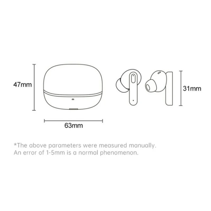 FINGERTIME - FINEBLUE Stereo TWS Trådlösa Bluetooth Hörlurar In-Ear Dual Mic ANC - Vit