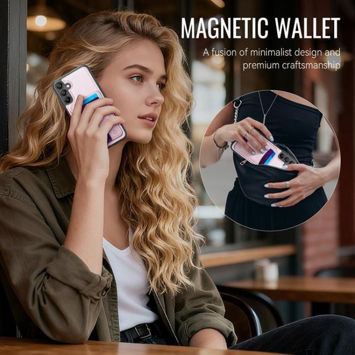 OEM - JEEHOOD Samsung Galaxy A15 5G Mobilskal KonstLäder - Rosa