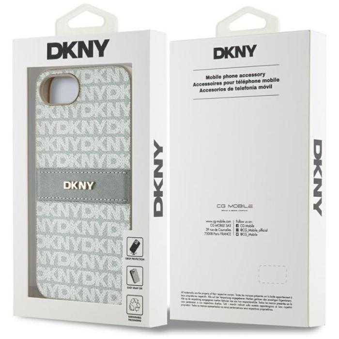 DKNY - DKNY iPhone 16e Mobilskal Repeat Texture Tonal Stripe - Beige