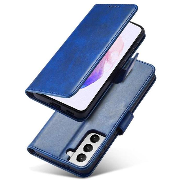 Ruhtel - Magnet Elegant Flip Fodral Galaxy S22 Plus - Blå