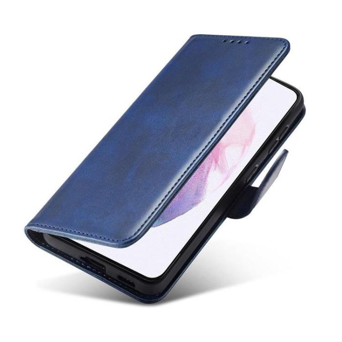 Ruhtel - Magnet Elegant Flip Fodral Galaxy S22 Plus - Blå