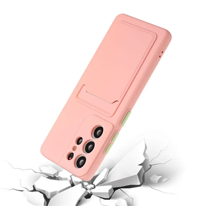 UTGATT - Galaxy S23 Ultra Mobilskal Korthållare TPU - Rosa